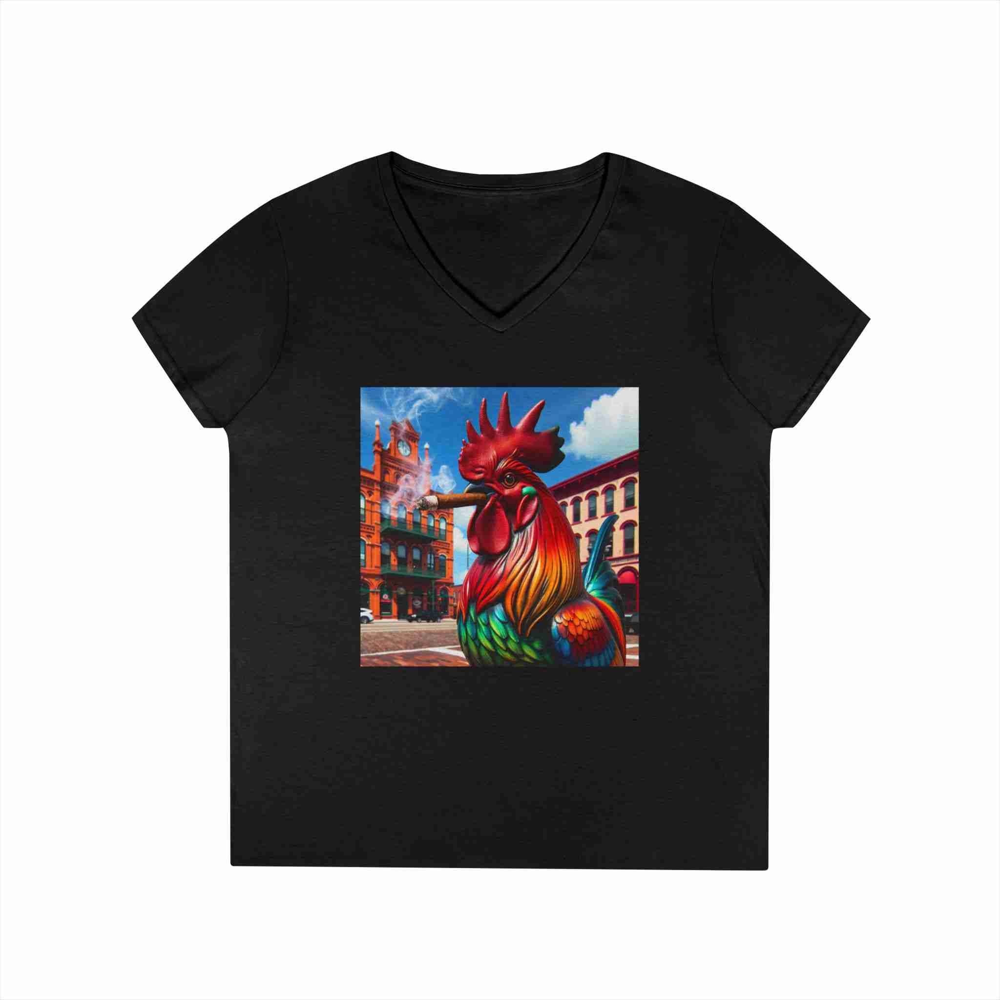 Ladies Smoking Rooster Shirt - Image 4