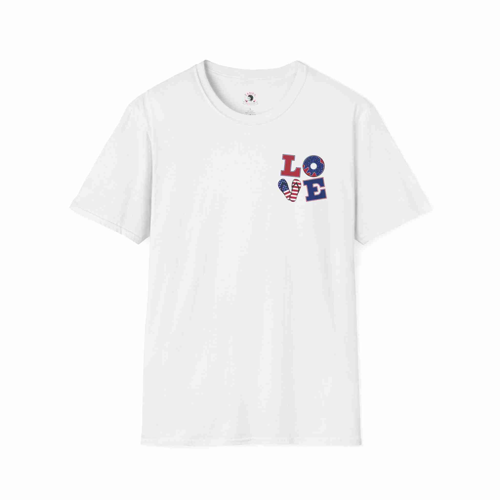 Patriotic Love Graphic T-Shirt for Festivals and Celebrations - Image 2