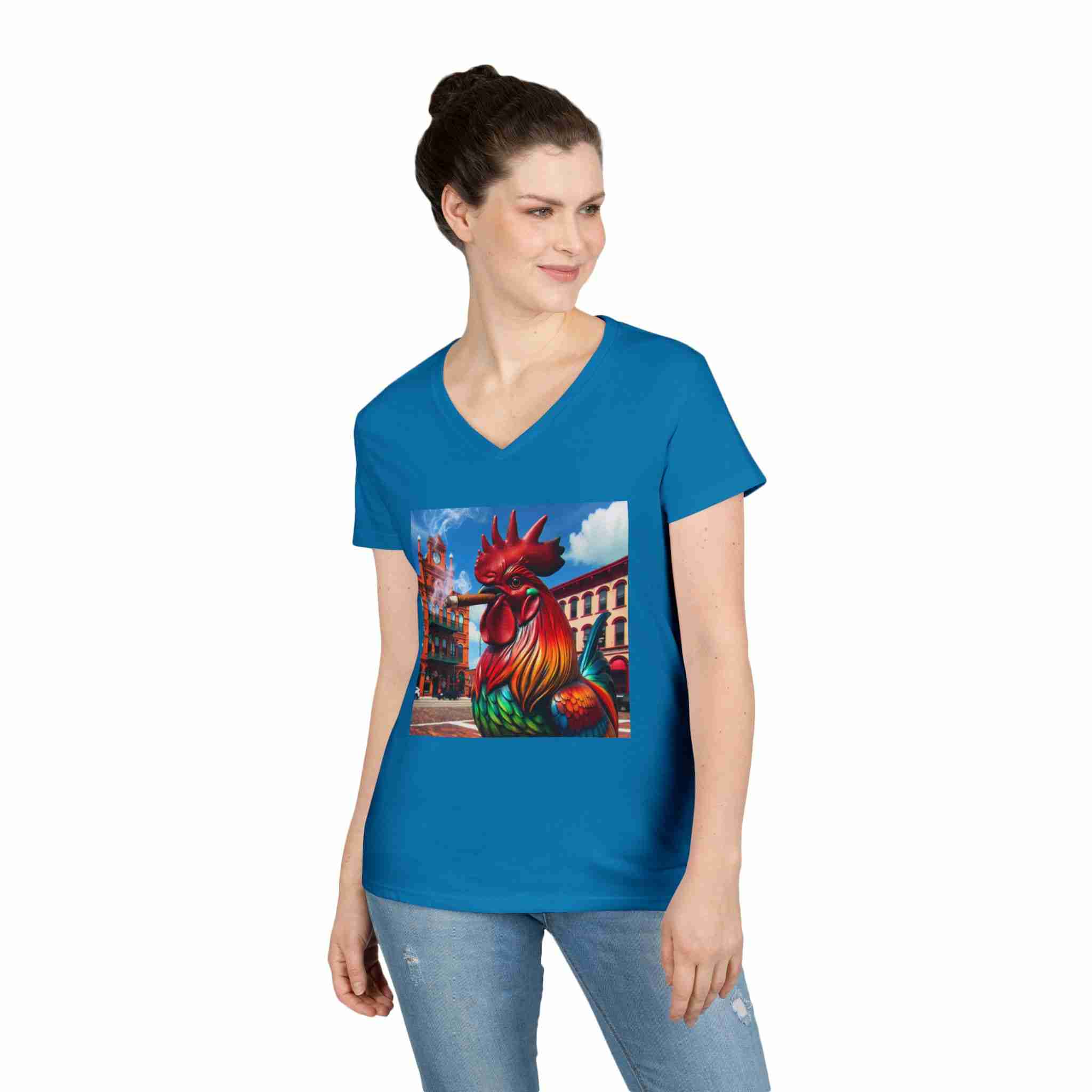 Ladies Smoking Rooster Shirt - Image 3